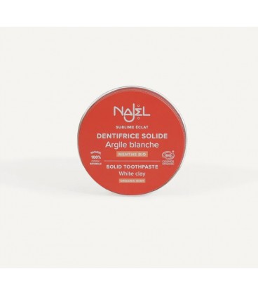 Solid toothpaste with white clay Najel