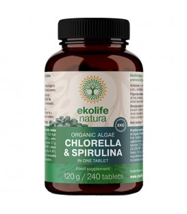 Ekologiczna Chlorella&Spirulina 240 tabletek Ekolife Natura