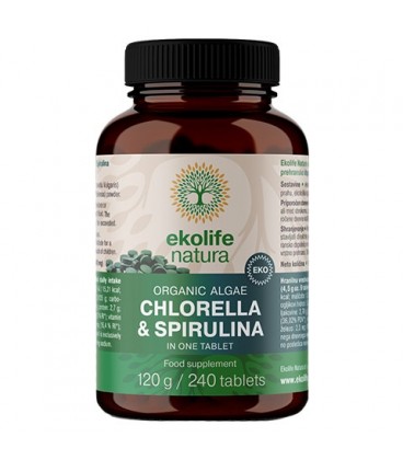 Ekologiczna Chlorella&Spirulina 240 tabletek Ekolife Natura