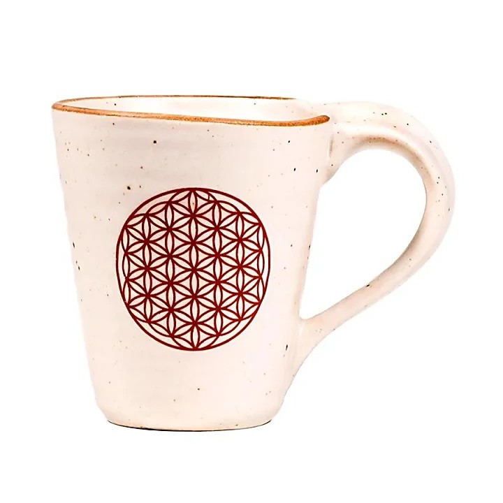 Ceramiczny kubek do herbaty i kawy Kwiat Życia, 350 ml