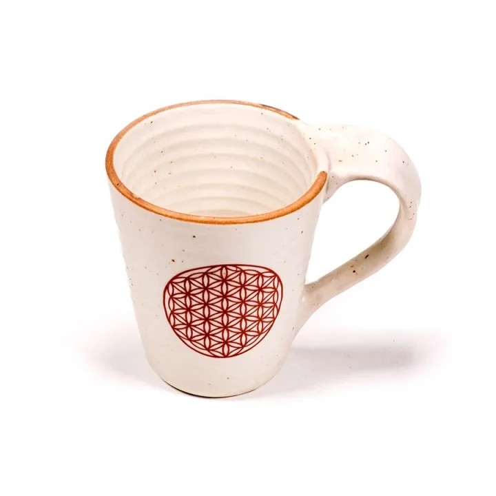 Ceramiczny kubek do herbaty i kawy Kwiat Życia, 350 ml