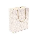 Torba prezentowa biała ze złotym Kwiatem Życia 20×25,5×8,5 cm