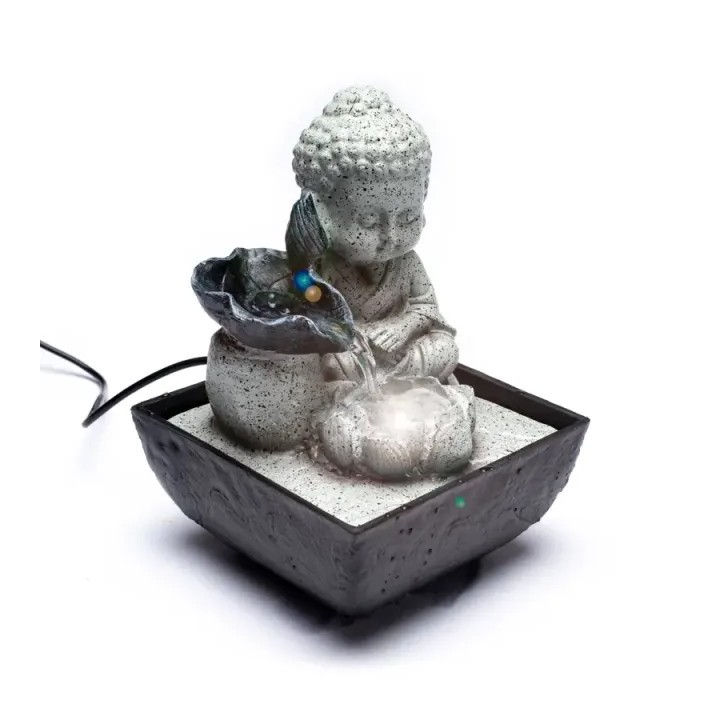 Fontanna dekoracyjna Mały Budda, 14×14×21,5 cm