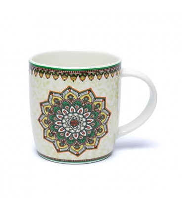 Kubek z zaparzaczem Mandala, zielony ±400 ml