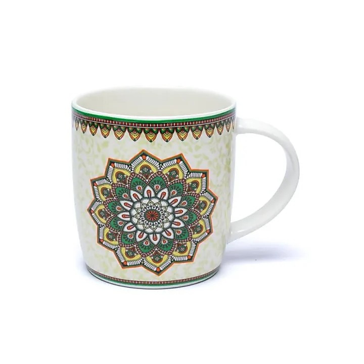 Kubek z zaparzaczem Mandala, zielony ±400 ml