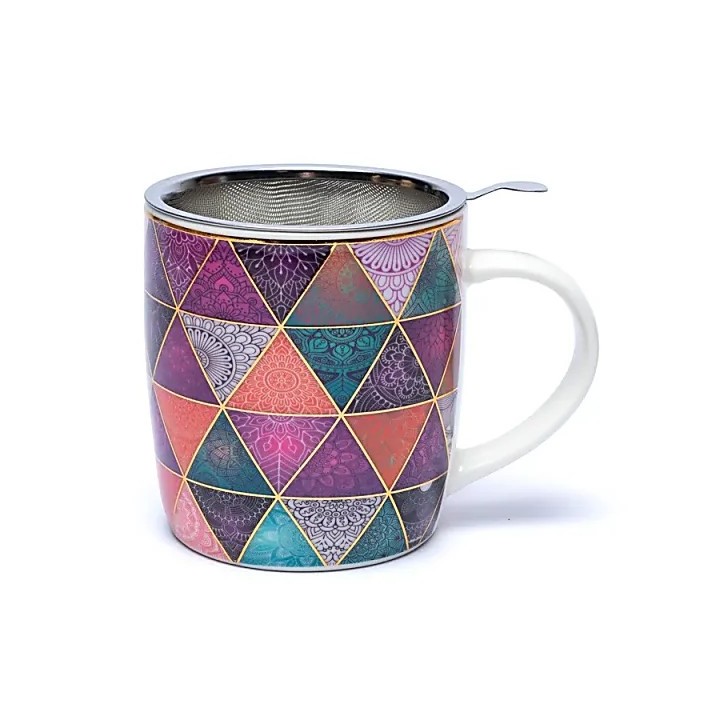 Kubek z zaparzaczem Patchwork, ok. 400 ml