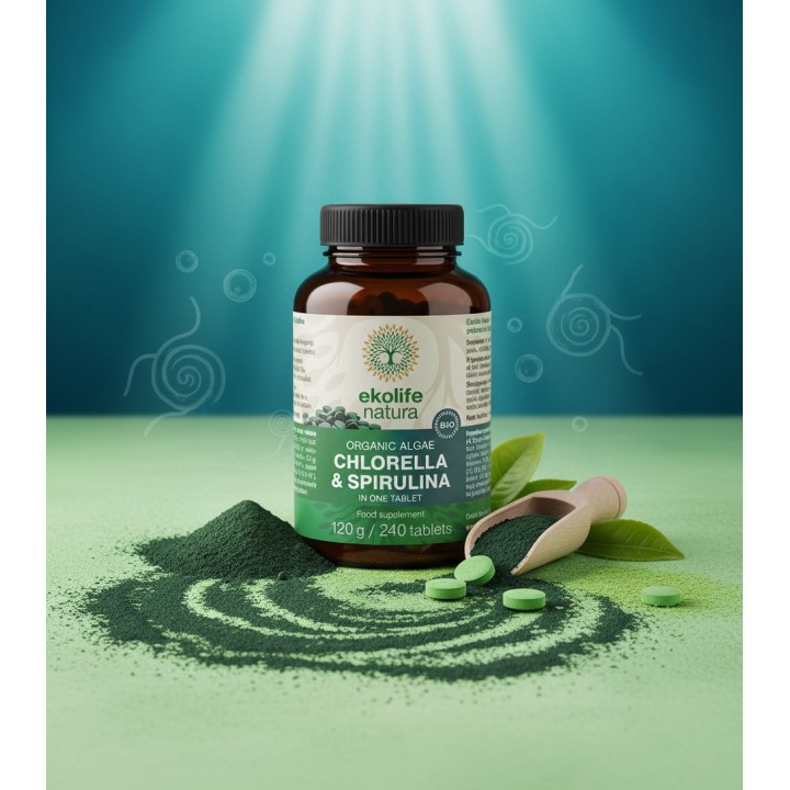 Chlorella&Spirulina BIO 240 tabletek Ekolife Natura