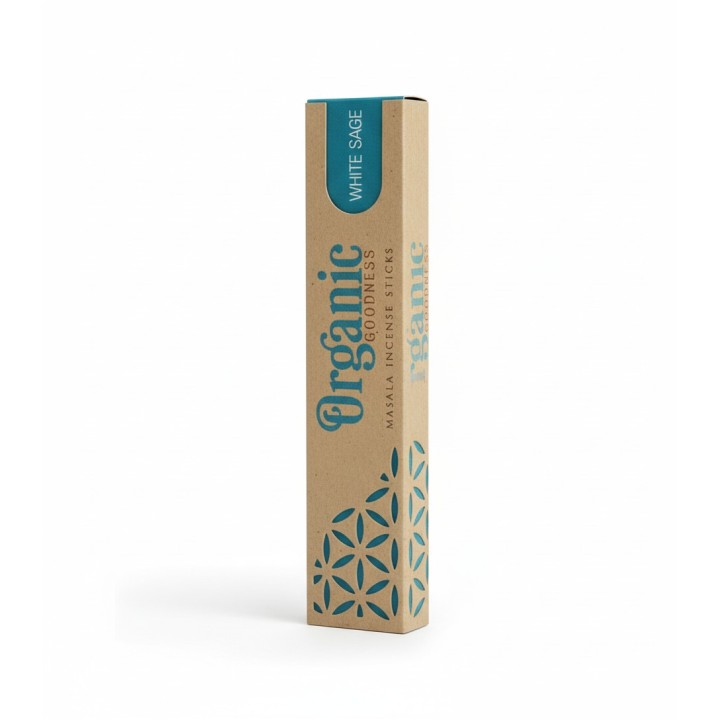 Kadzidła Masala w patyczkach - zapach WHITE SAGE, 15 g. Organic Goodness