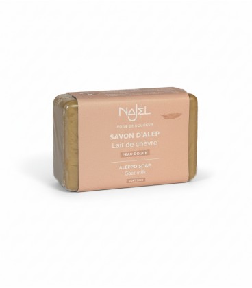 Mydło Aleppo z kozim mlekiem - skóra gładka i rozświetlona 100g Najel - zdjęcie produktu