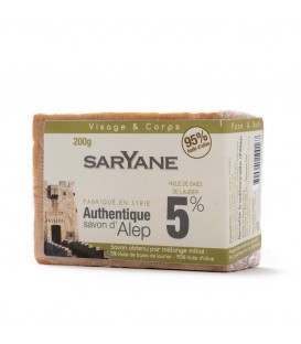 Tradycyjne mydło Aleppo 200g 5% oleju laurowego 95% oliwy z oliwek Saryane