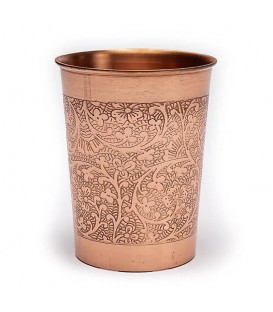 Copper cup floral design etched 250 ml - zdjęcie produktu