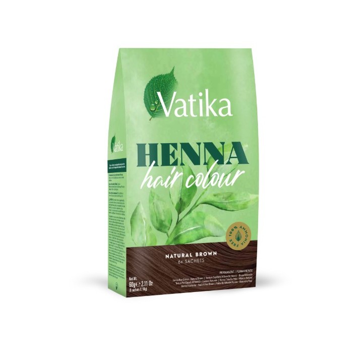 Henna do włosów Vatika Hair Color Natural Brown Brąz 60g Dabur - zdjęcie produktu