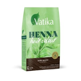 Henna do włosów Vatika Hair Color Dark Brown Ciemny Brąz 60g Dabur - zdjęcie produktu