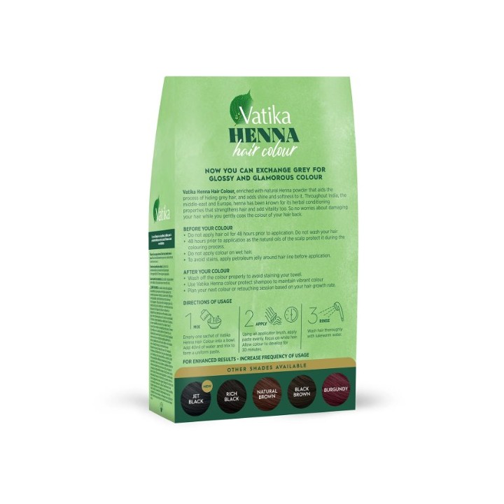 Henna do włosów Vatika Hair Color Dark Brown Ciemny Brąz 60g Dabur - zdjęcie produktu