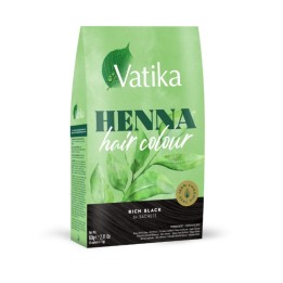 Henna do włosów Vatika Hair Color Natural Black Głęboka Czerń 60g Dabur - zdjęcie produktu
