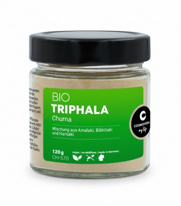 EKO Triphala Churna 120g Cosmoveda (nowe szklane opakowanie) - zdjęcie główne produktu