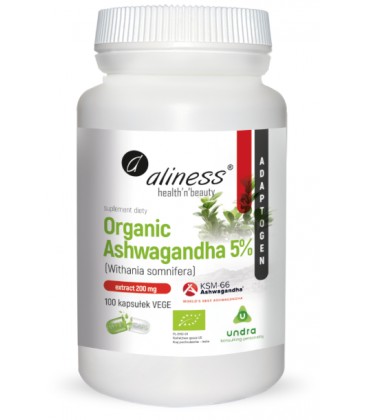 Organiczna Ashwagandha 5% KSM 66 200 Mg ORGANIC 200MG VEGE CAPS - zdjęcie główne produktu