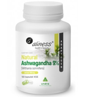 Natural Ashwaganda 560 Mg 9% Aliness VEGE CAPS 100 kaps