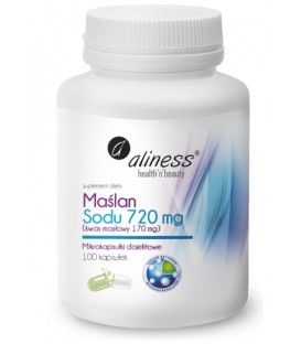 Maślan Sodu  720 mg (Kwas masłowy 170 mg) x 100 VEGE kaps. Aliness
