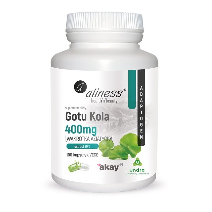 Gotu Kola Wąkrotka Azjatycka 400 Mg 100 Vege Kaps CENTELLA ASIATICA CAPS