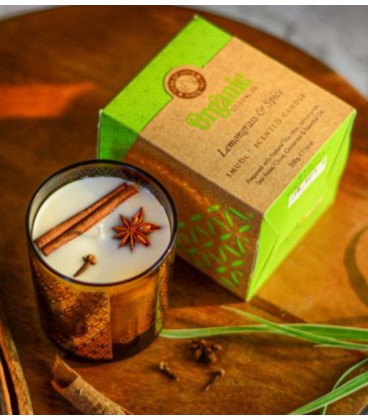 Świeca Sojowa Zapachowa Lemongrass And Spice W Szkle ORGANIC GOODNESS 200g - zdjęcie główne produktu