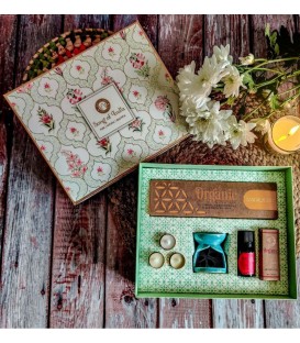 White Meditation / Pooja Organic Goodness Gift Box - Incense Cones, Burner, T Lights & Aroma HS Code: 33074100 GBWHOR25 - zdjęci