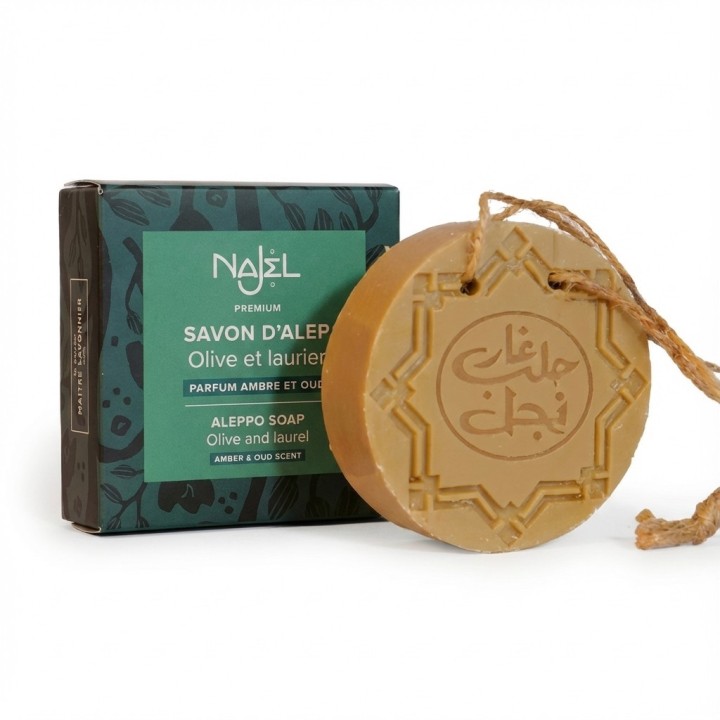 Mydło Aleppo z nutą zapachu oud i ambry 150 g Najel - zdjęcie produktu
