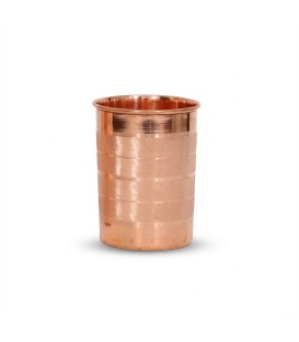 Miedziana szklanka gładka z fazowanymi pasami 250ml Ayur Water [SE 302]