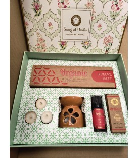 Zestaw Prezentowy White Meditation Pooja Kadzidełka Tealighty ORGANIC DRAGON'S BLOOD