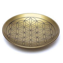 Brass plate with flower of life design 15 cm