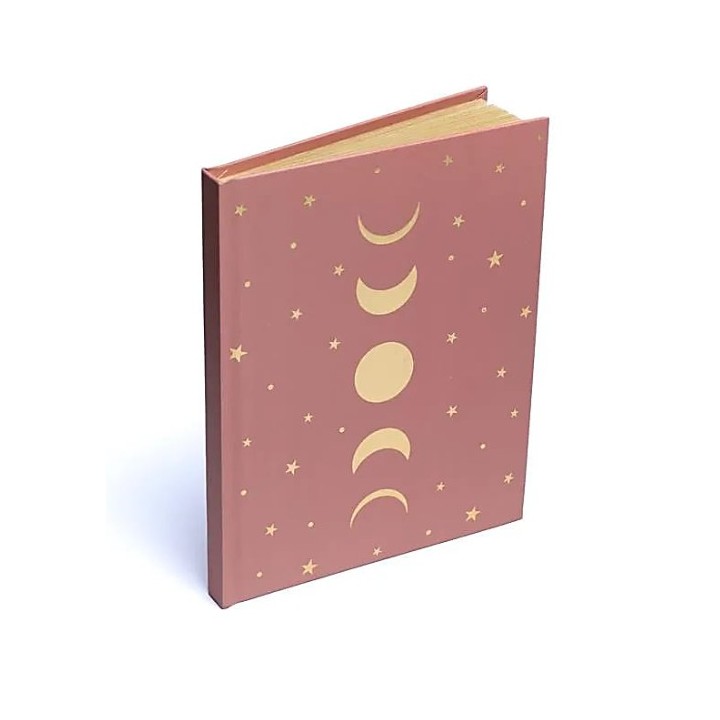 Notebook moon phases & stars old rose 15x21 cm
