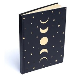 Notebook moon phases & stars black 15x21 cm