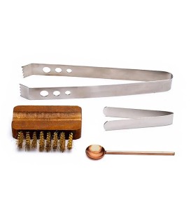 Incense accessories set of brush, spoon, 2 tongs 173 g