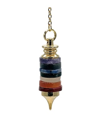 Wahadełko z kamieniami szlachetnymi Kolory czakr 14 g 4.5x1 - zdjęcie główne produktu