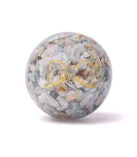 Orgonit kula angelit z anielskimi skrzydłami ±5.5cm