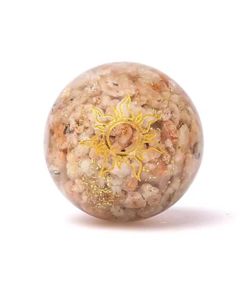 Kamień słoneczny z kulą orgonitową ze słońcem ±5.5cm - zdjęcie główne produktu