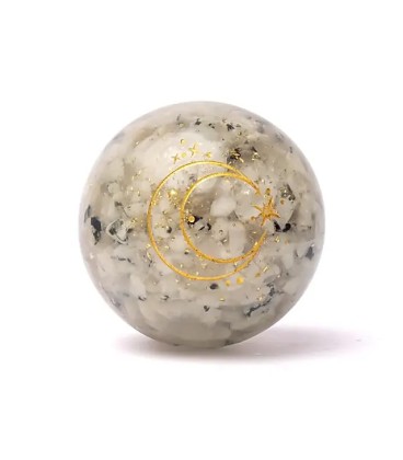 Orgonitowa kula kamień księżycowy z księżycem ±5.5cm - zdjęcie główne produktu
