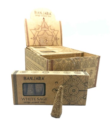 Kadzidełka stożkowe piramida Biała Szałwia Banjara oczyszczające 40 g - zdjęcie główne produktu