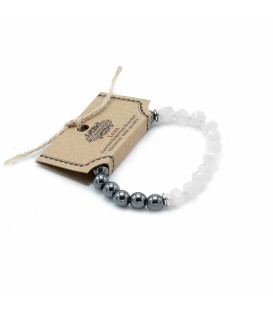 Magnetyczna bransoletka z fasetowanego kwarcu różowego kamień naturalny