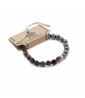 Bransoletka z kamieni naturalnych Tygrysie Oko fasetowane koraliki
