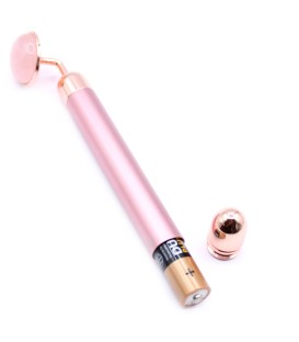 Wibracyjny masażer do twarzy z kwarcem różowym lifting i drenaż 73 g