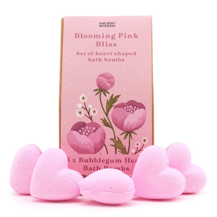 Zestaw kul do kąpieli Serduszka Kwiatowy Róż 5x70 g 350 g