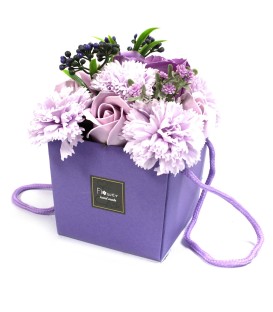 Bukiet kwiatów mydlanych Lawenda Róża Goździk 10 szt do kąpieli