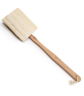 Szczotka kąpielowa z naturalnej luffy z długą rączką do pleców