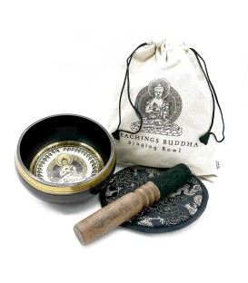 Zestaw prezentowy Misa tybetańska grawer Nauki Buddy 14 cm