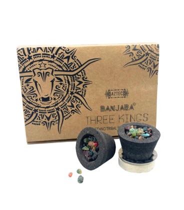 Kadzidło żywiczne w kubkach Banjara 3 Kings z podstawką 100 g - zdjęcie główne produktu