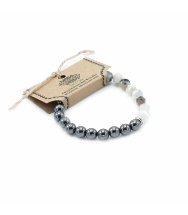 Bransoletka z fasetowanego jadeitu górskiego magnetyczna - zdjęcie główne produktu