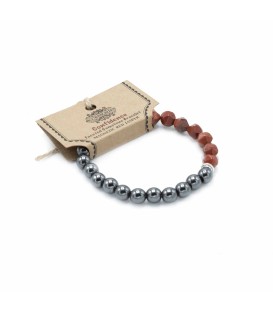 Bransoletka magnetyczna z fasetowanego czerwonego jaspisu