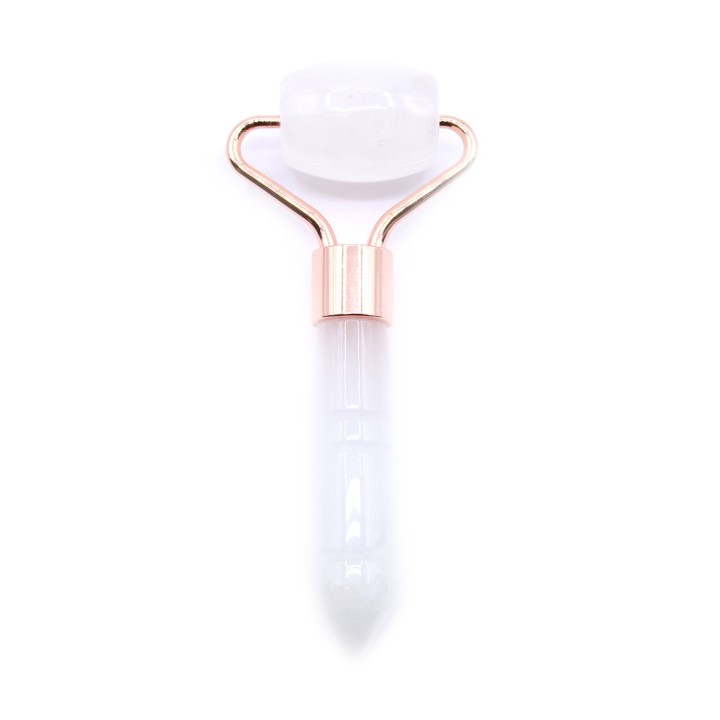 Mini roller do twarzy z kwarcu różowego masażer 9 cm 34 g