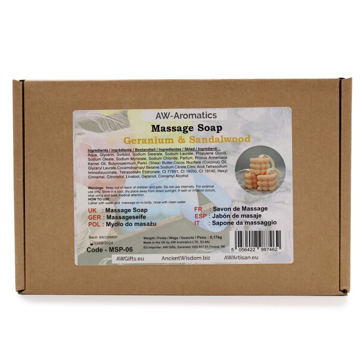 Mydlo do masazu Geranium i Drzewo Sandalowe 170 g ujedrniajace